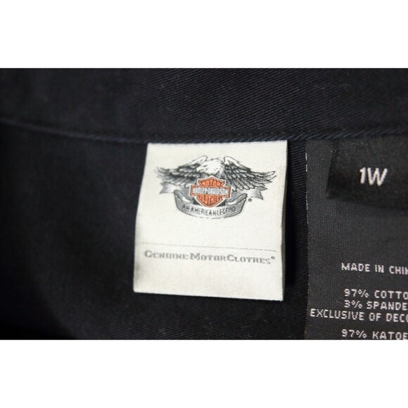 HARLEY DAVIDSON  Y2K Black Vest Biker Corset Lace Up Back  Women Stretch 1W - Picture 7 of 12